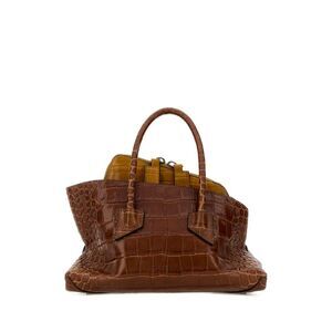 The Attico Women Brown Leather Mini La Passeggiata Handbag